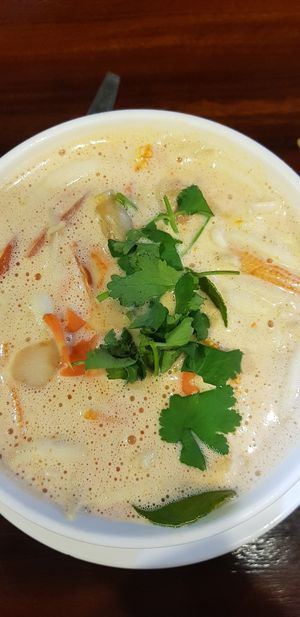 Tom yum soup (mushroom) at Yo Vegan in Phuket