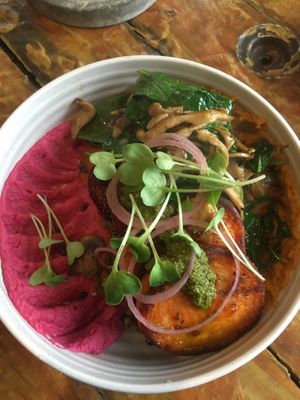 Veggie mushroom mosaic  at Earthy Eats in Launceston