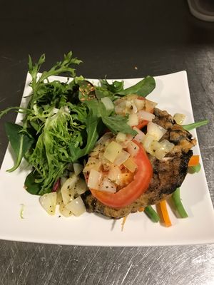 portobello with lemon garlic sauce at Real food - Far East Square in Central Singapore