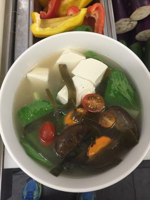 Kombu shiitake soup at Real food - Far East Square in Central Singapore