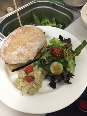 pesto sandwich at Real food - Far East Square in Central Singapore