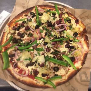 Personalized vegan pizza at Pieology in Hanford