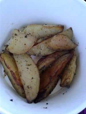 Potato wedges  at Oasis Vegetarian Cafe in Riverside