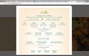 NEW MENU at Oasis Vegetarian Cafe in Riverside