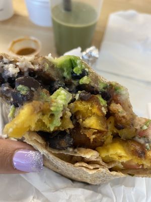 Plantain burrito  at Oasis Vegetarian Cafe in Riverside