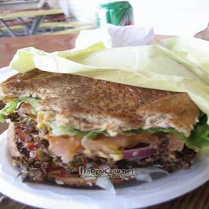 Oasis Steak Burger at Oasis Vegetarian Cafe in Riverside