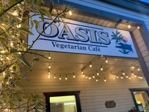 Cute lights ✨ at Oasis Vegetarian Cafe in Riverside