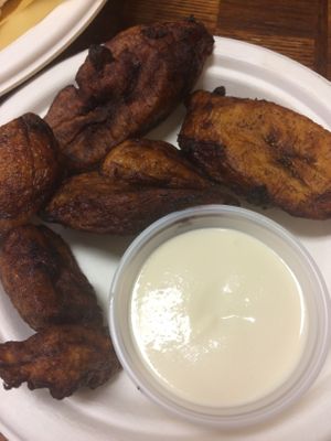 Fried plantains at Oasis Vegetarian Cafe in Riverside