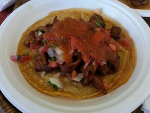 vegan carnitas at Oasis Vegetarian Cafe in Riverside