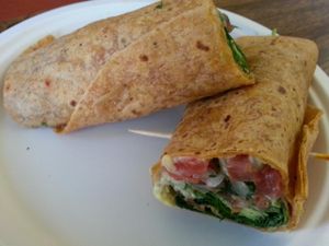 avocado wrap at Oasis Vegetarian Cafe in Riverside