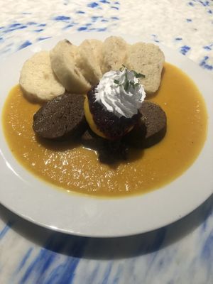 Sauce made of root vegetables  at Die Küche in Brno