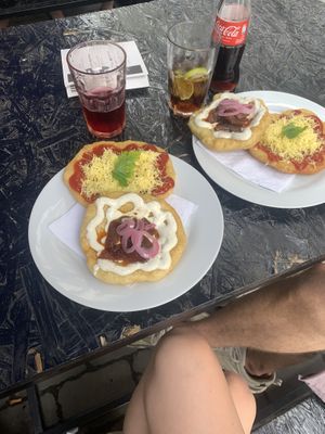 vegan “langoš” - ketchup & cheese / sour cream & bacon  at Die Küche in Brno