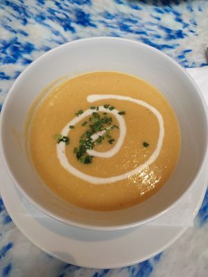 Mexican corn soup with chilly (not spicy though) at Die Küche in Brno