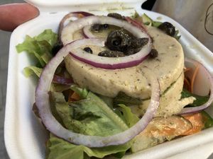 Vegan cheese at Die Küche in Brno