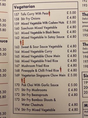 Vegetarian Menu at Hey Hey in Deal