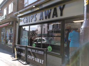 The outside of the takeaway place at Robertson's Chips Away in Whitby