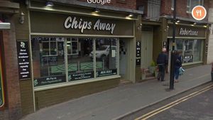 ‘Chips Away’ is the Robertsons take away. ‘Robertsons’ is the sit in restaurant   at Robertson's Chips Away in Whitby