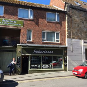 outside  at Robertson's Chips Away in Whitby