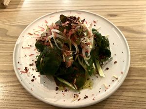 Jerusalem artichoke, apple slices, rye bread, leaves & sprouts #Veganuary at Rutabaga in Stockholm