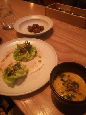 Large vegan set menu #1 delicious soup at Rutabaga in Stockholm