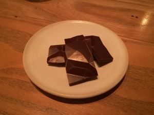 Vegan chocolate to end the meal! at Rutabaga in Stockholm