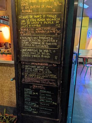 Menu at Jonny Aldana in Barcelona
