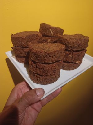 Home made lentils burgers, not processed. at Jonny Aldana in Barcelona