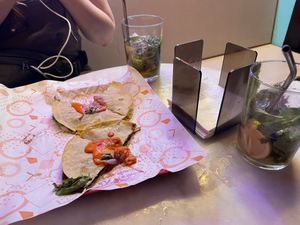 Quesadillas and mojitos  at Jonny Aldana in Barcelona
