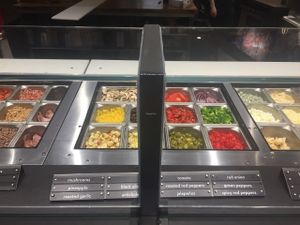 Toppings options  at Mod Pizza - Cardigan Fields in Leeds