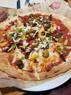 Where's the vegan cheeeeeeze? at Mod Pizza - Cardigan Fields in Leeds