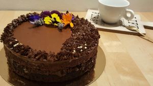 Avocado & dates Birthday cake at Frolis in Barcelona