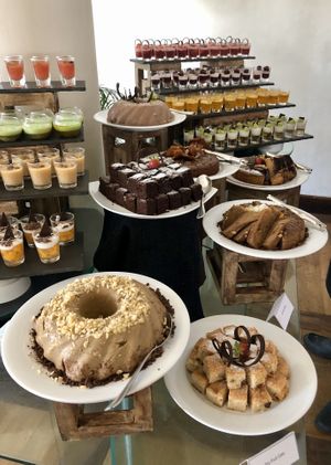 Just a part of the dessert corner. at The Poya Day Vegan Buffet in Mount Lavinia