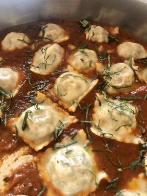 Raviolis  at The Poya Day Vegan Buffet in Mount Lavinia