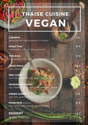 Menu at Cosy Green in Ghent