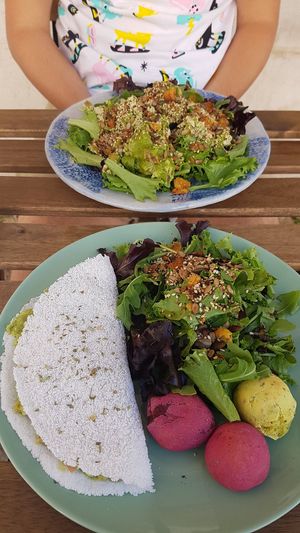 Part of the vegan brunch and Mexican Way in the back at The Food for Real in Lisbon