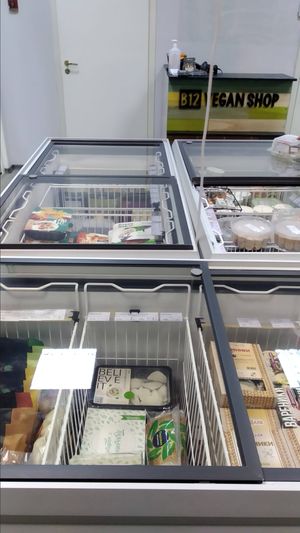 Freezer at B12 Vegan Shop in St Petersburg