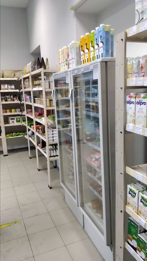 Fridge at B12 Vegan Shop in St Petersburg