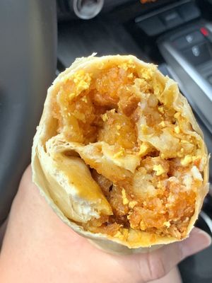 2022.APRIL20- Vegano Breakfast Burrito CHEF FORGOT tomato,onion,cilantro,none to be found. MIDDLE  at La Charrita in Santa Clarita