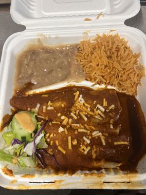 Enchiladas de mole Vegano  at La Charrita in Santa Clarita