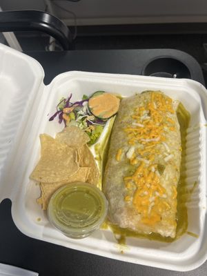 Chile-Verde Wet Burrito  at La Charrita in Santa Clarita