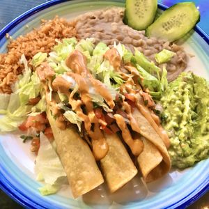 Flautas w/ vegano jackfruit combo at La Charrita in Santa Clarita