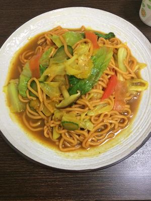 Curry noodles at Yáng Lǎo Diē SùShí 楊老爹素食 in Taichung