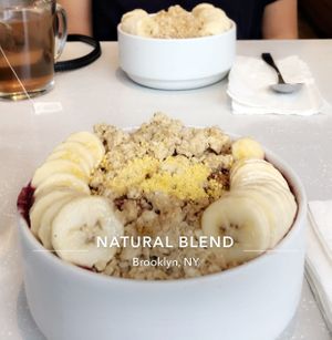Natural blend acai bowl at Natural Blend Juice & Bakery in Brooklyn
