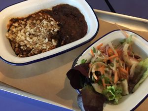 Aubergine crumble  at The Footage in Manchester