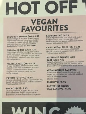Vegan options! at The Footage in Manchester