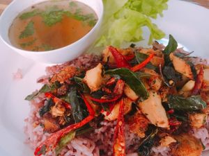 Hed kua samunprai at Bee Vegan in Chiang Mai