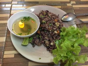 Fired Rice with 4 vegetables  at Bee Vegan in Chiang Mai