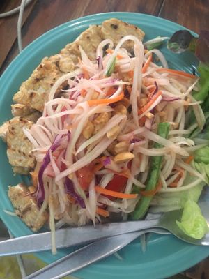 Papaya salat  at Bee Vegan in Chiang Mai