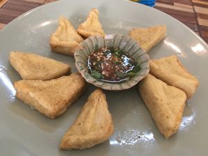 Fried Tofu Starters  at Bee Vegan in Chiang Mai