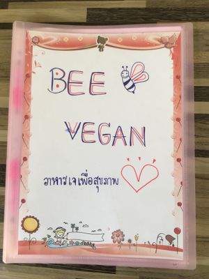 menu at Bee Vegan in Chiang Mai